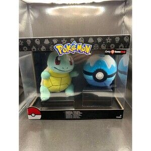 POKEMON Game Stop SQUIRTLE + Dive Ball Toy Plush Stuffed Figures Set TOMY 2017